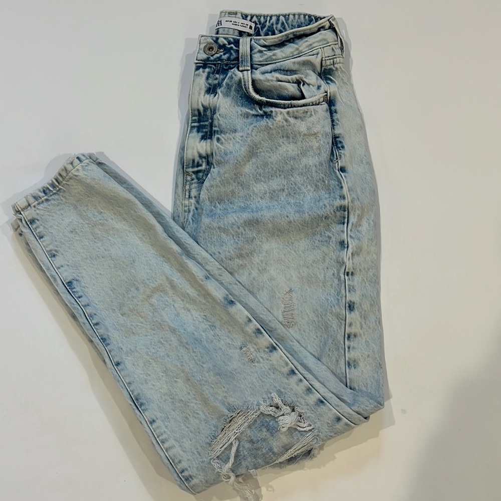 Zara high-rise mom denim jeans
